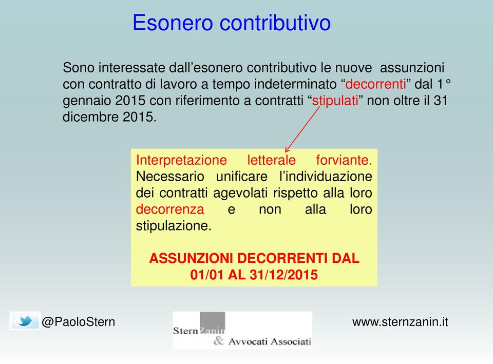 dicembre 2015. Interpretazione letterale forviante.