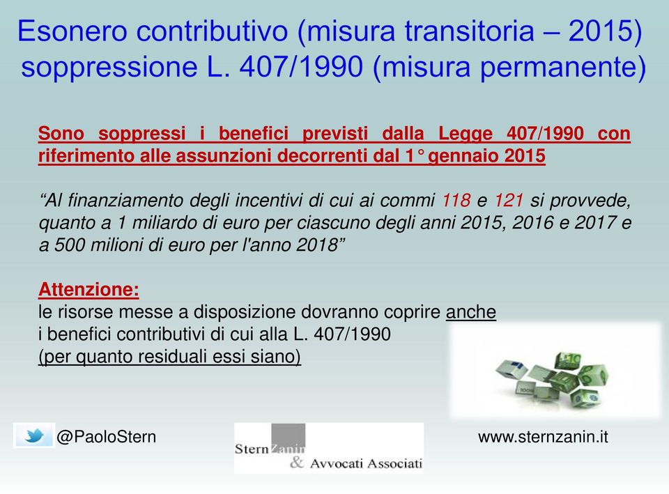 euro per ciascuno degli anni 2015, 2016 e 2017 e a 500 milioni di euro per l'anno 2018 Attenzione: le risorse