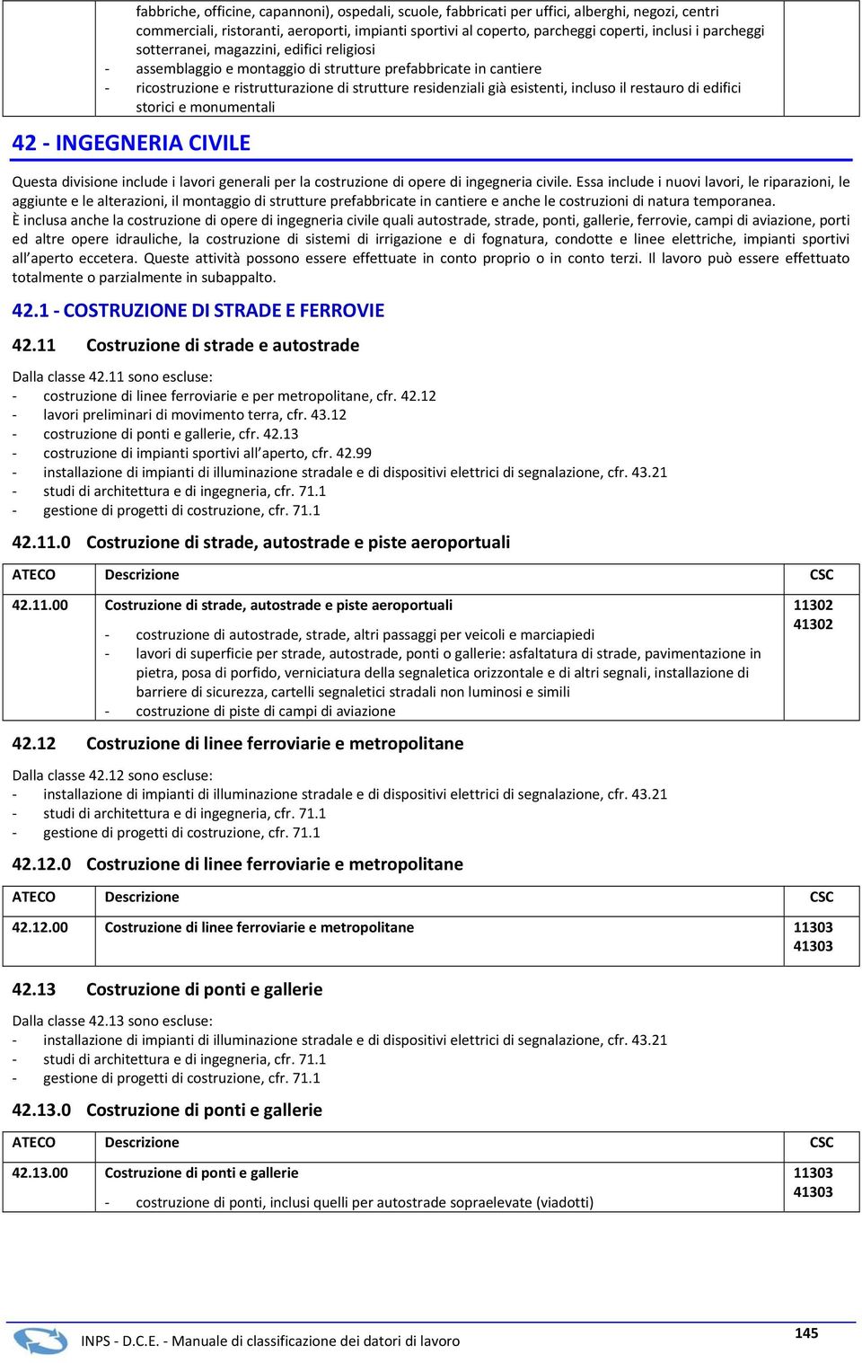 il restauro di edifici storici e monumentali 42 INGEGNERIA CIVILE Questa divisione include i lavori generali per la costruzione di opere di ingegneria civile.