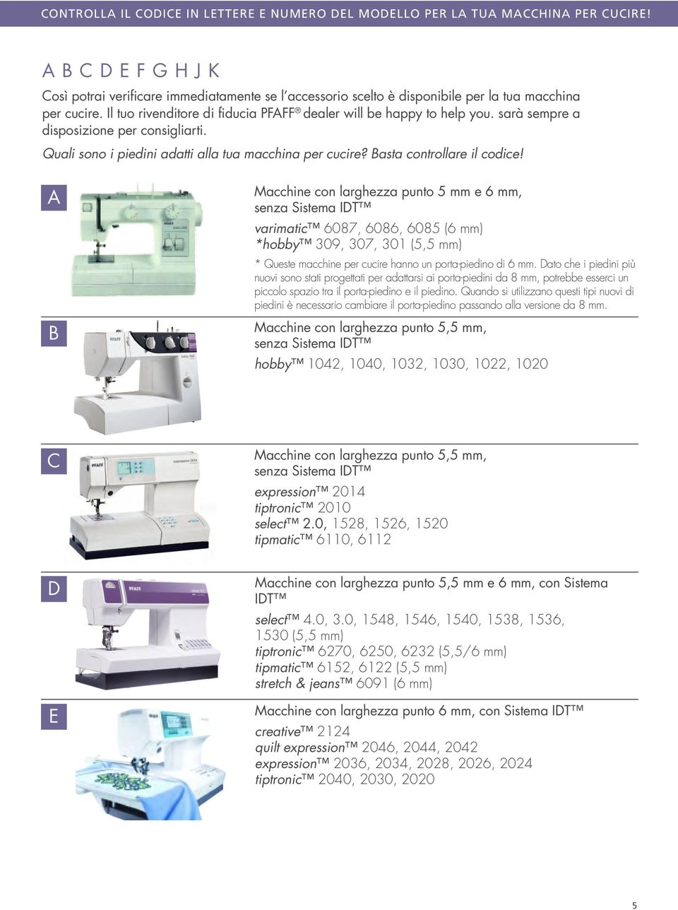 sarà sempre a disposizione per consigliarti. Quali sono i piedini adatti alla tua macchina per cucire? Basta controllare il codice!