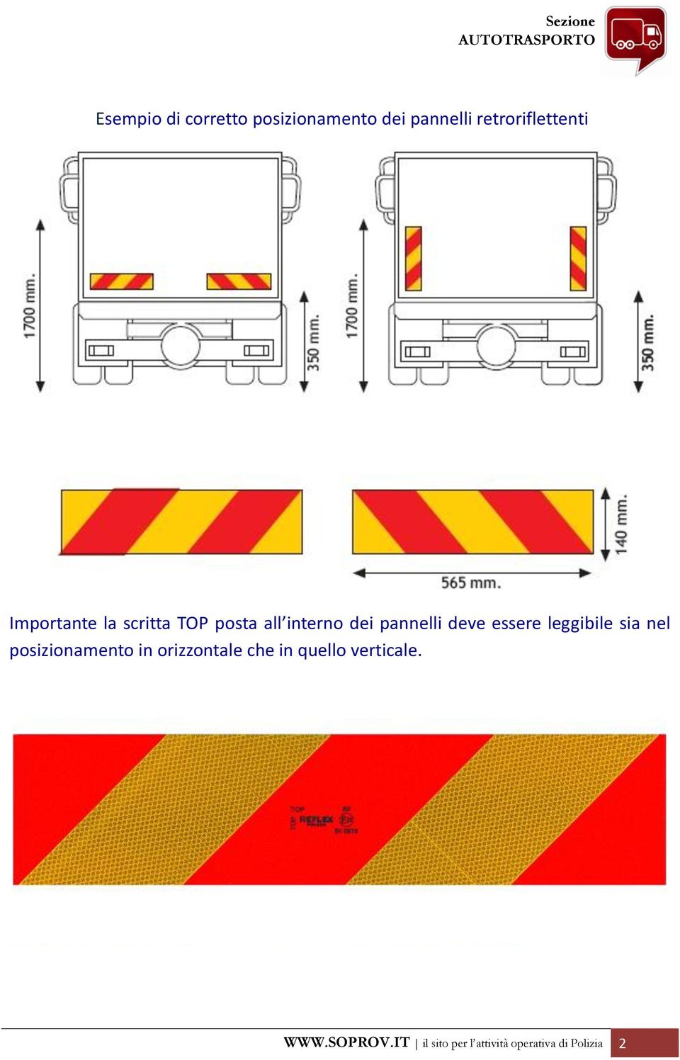 essere leggibile sia nel posizionamento in orizzontale che in