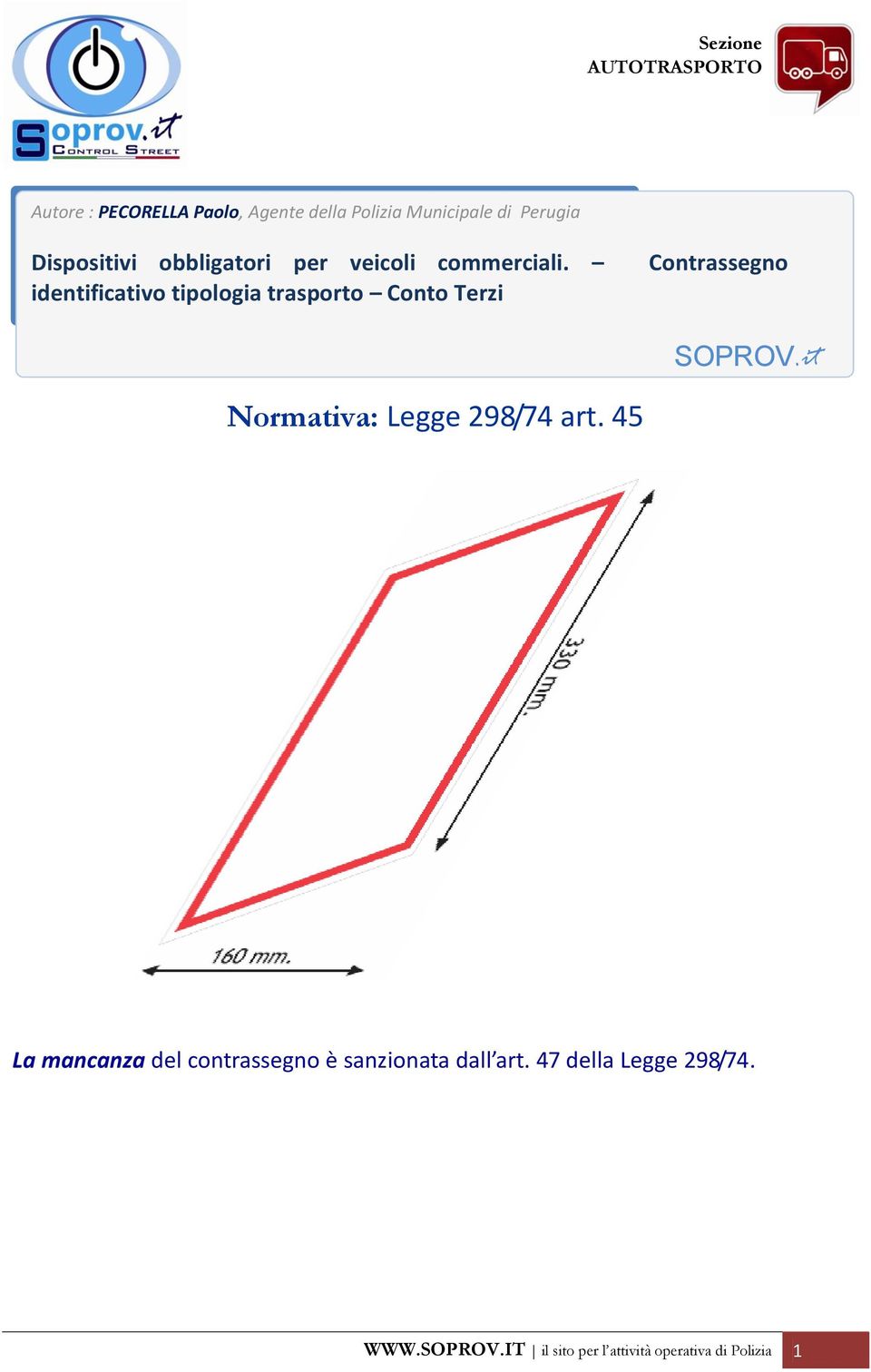 Terzi Normativa: Legge 298/74 art.