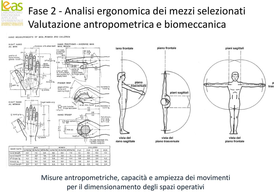 biomeccanica Misure antropometriche, capacità e