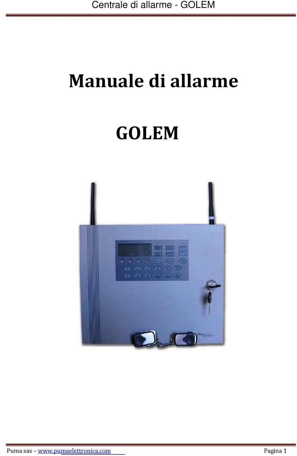 allarme GOLEM Puma sas