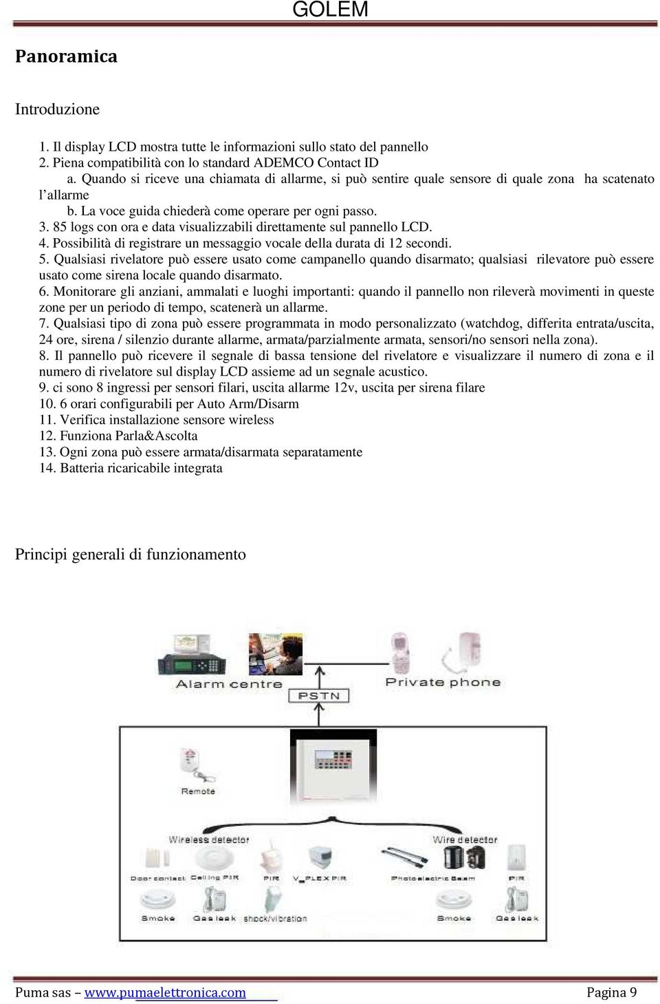 85 logs con ora e data visualizzabili direttamente sul pannello LCD. 4. Possibilità di registrare un messaggio vocale della durata di 12 secondi. 5.