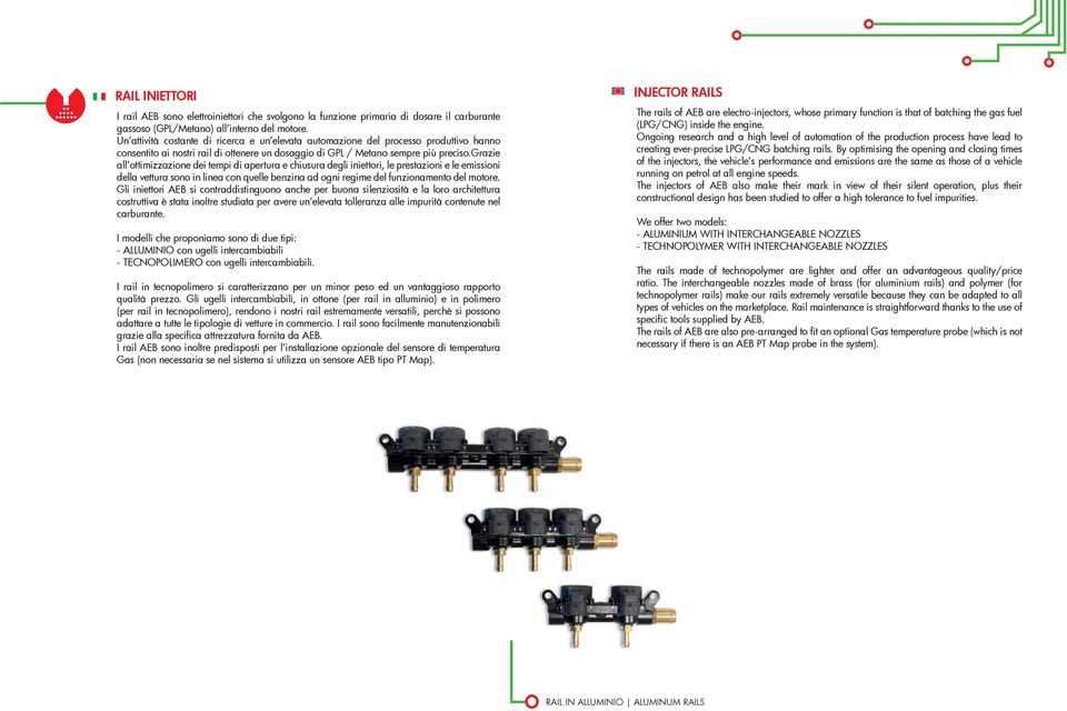 INJECTOR RAILS running on petrol at all engine speeds.