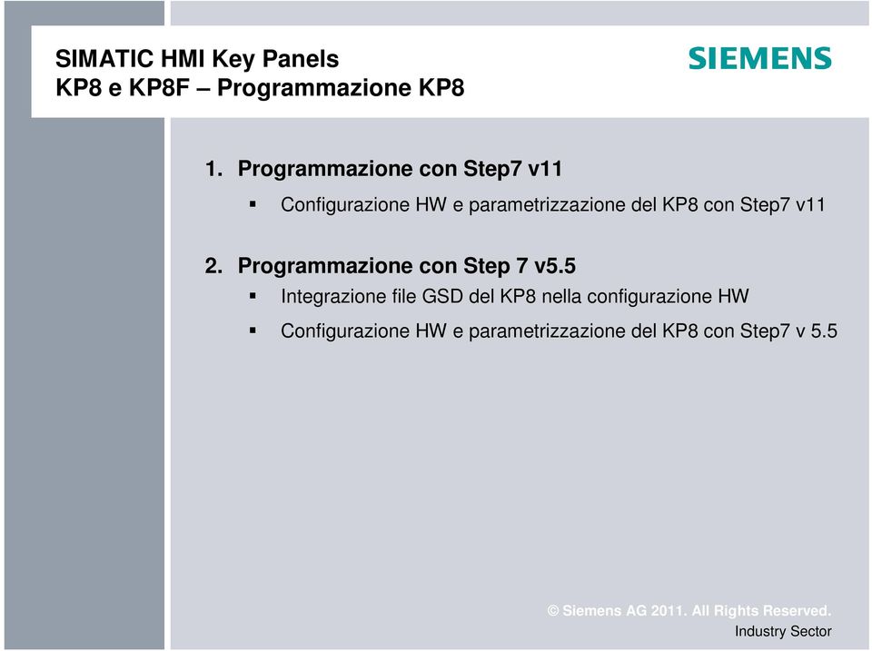 del KP8 con Step7 v11 2. Programmazione con Step 7 v5.