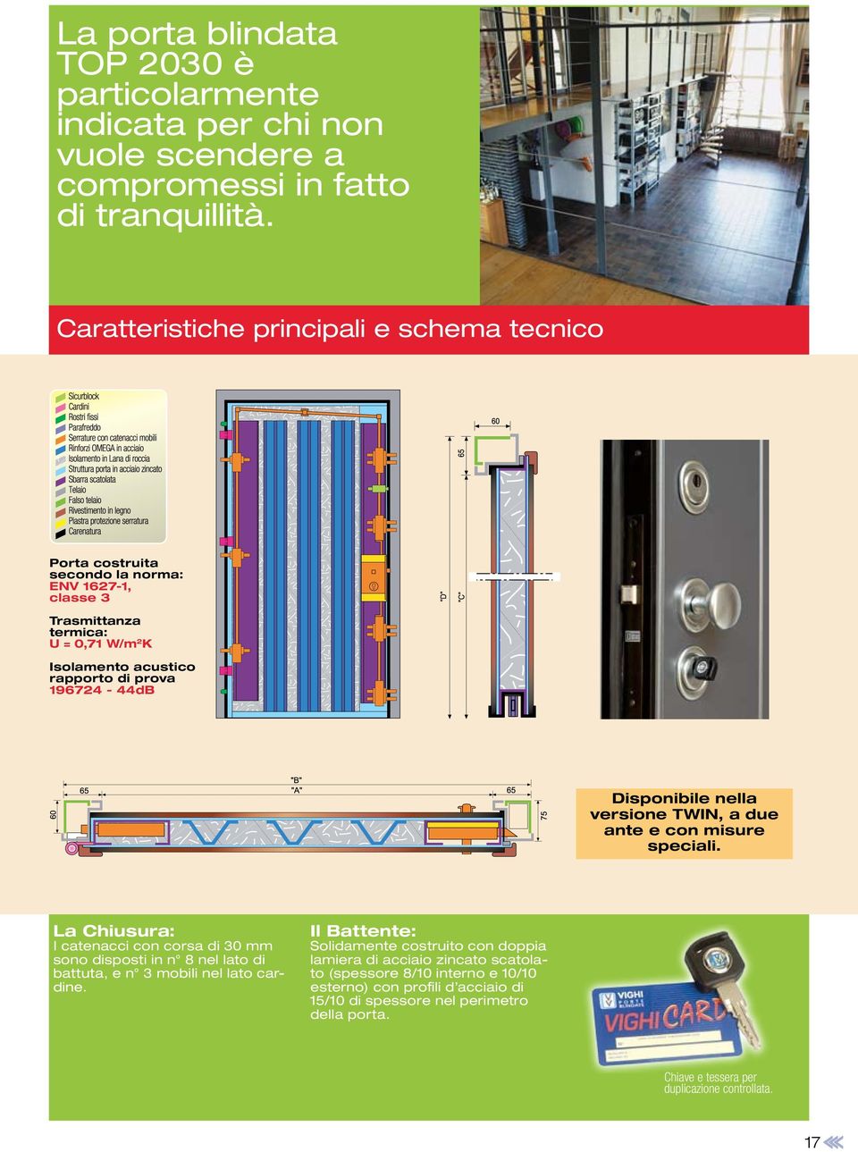 196724-44dB Disponibile nella versione TWIN, a due ante e con misure speciali.