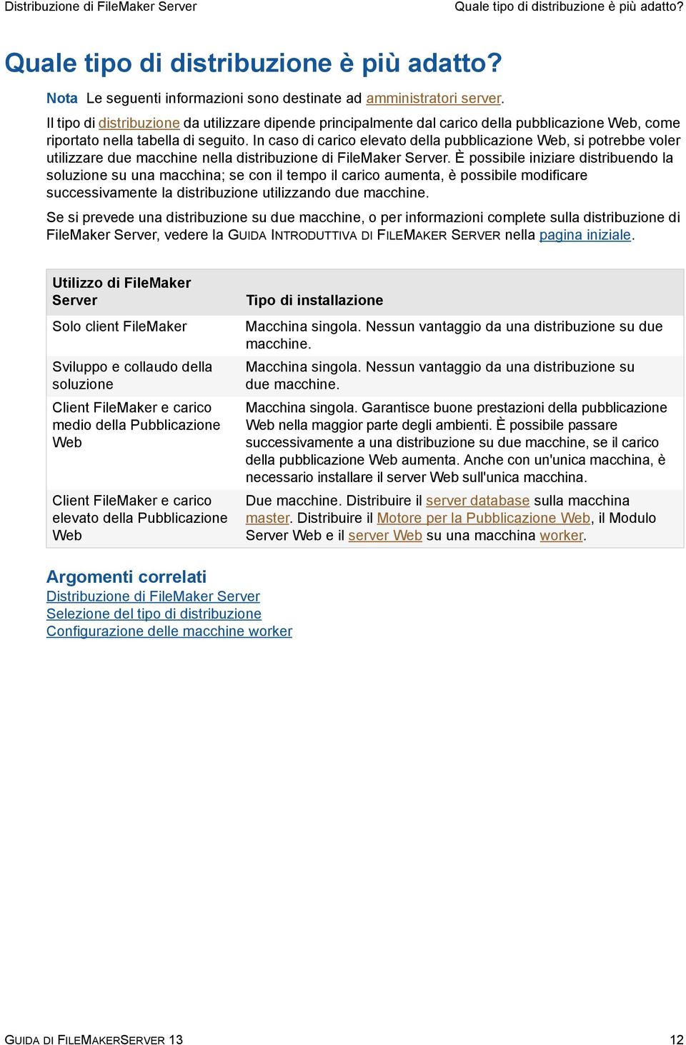 In caso di carico elevato della pubblicazione Web, si potrebbe voler utilizzare due macchine nella distribuzione di FileMaker Server.