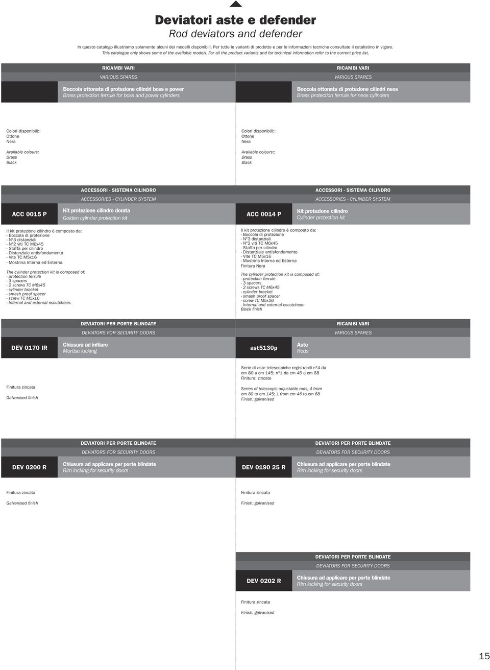 For all the product variants and for technical information refer to the current price list.