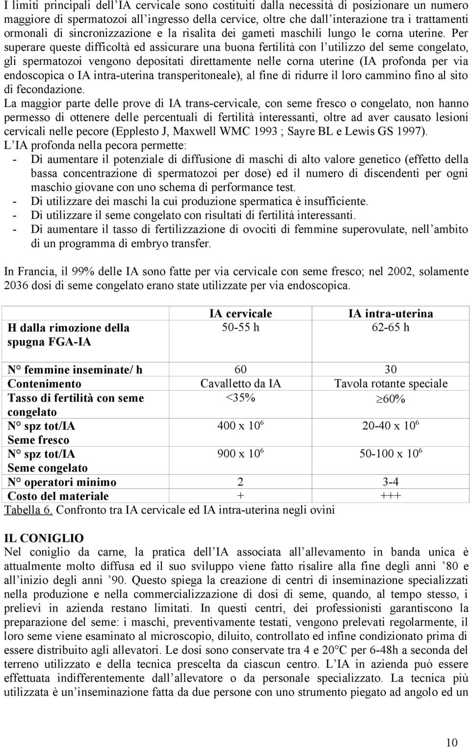 Per superare queste difficoltà ed assicurare una buona fertilità con l utilizzo del seme congelato, gli spermatozoi vengono depositati direttamente nelle corna uterine (IA profonda per via