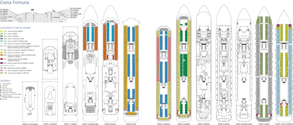 MIAMI LISBONA CARACAS NAPOLI BARCLLONA CANNS 8 D sterne con balcone. LISBONA CARACAS 9 sterne con balcone. VIGO 10 sterne con balcone. NAPOLI BARCLLONA LISBONA CARACAS 11 Y Interne singole.