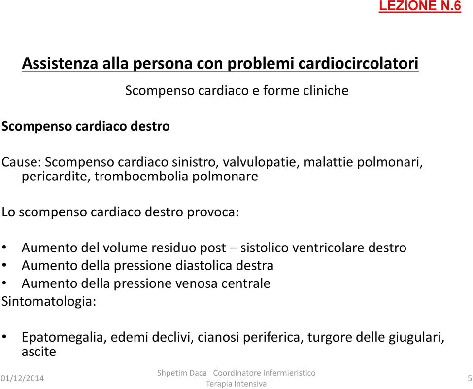 residuo post sistolico ventricolare destro Aumento della pressione diastolica destra Aumento della pressione