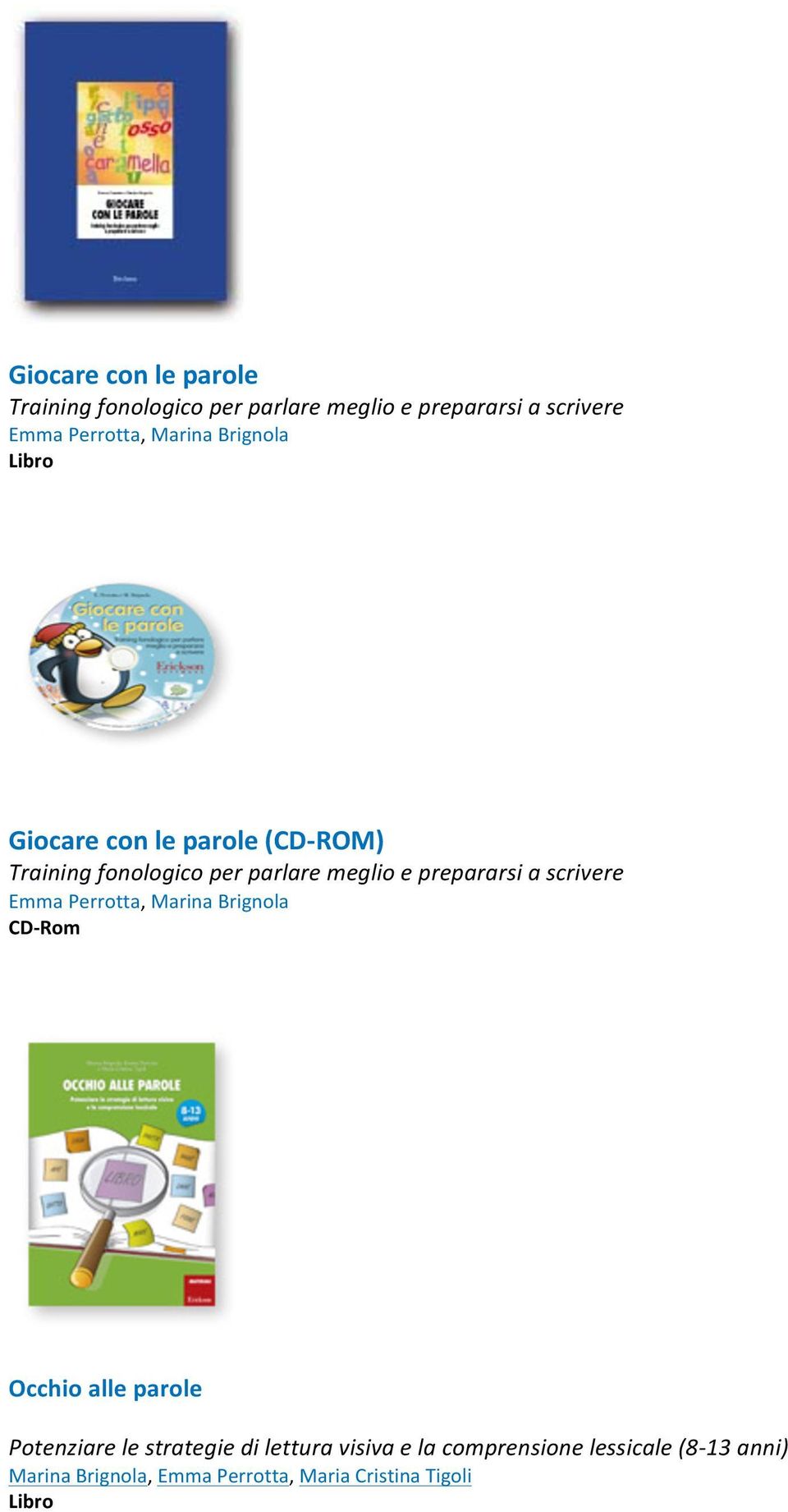 prepararsi a scrivere Emma Perrotta, Marina Brignola CD- Rom Occhio alle parole Potenziare le strategie