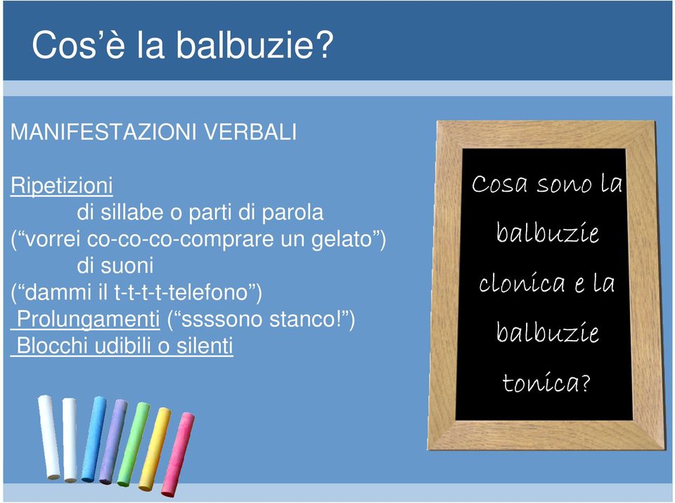 vorrei co-co-co-comprare un gelato ) di suoni ( dammi il