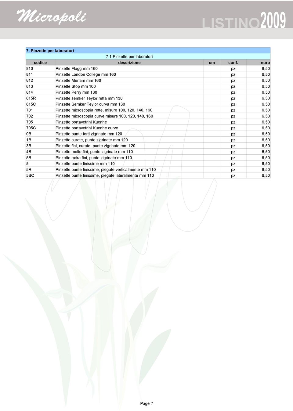 mm 130 815C Pinzette Semker Teylor curva mm 130 701 Pinzette microscopia rette, misure 100, 120, 140, 160 702 Pinzette microscopia curve misure 100, 120, 140, 160 705 Pinzette portavetrini Kuenhe