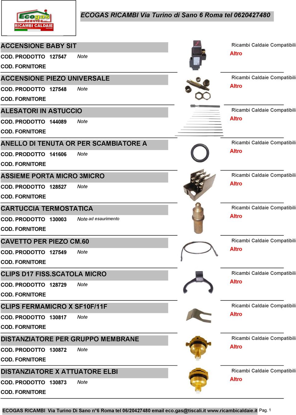 CAVETTO PER PIEZO CM.60 127549 Note CLIPS D17 FISS.