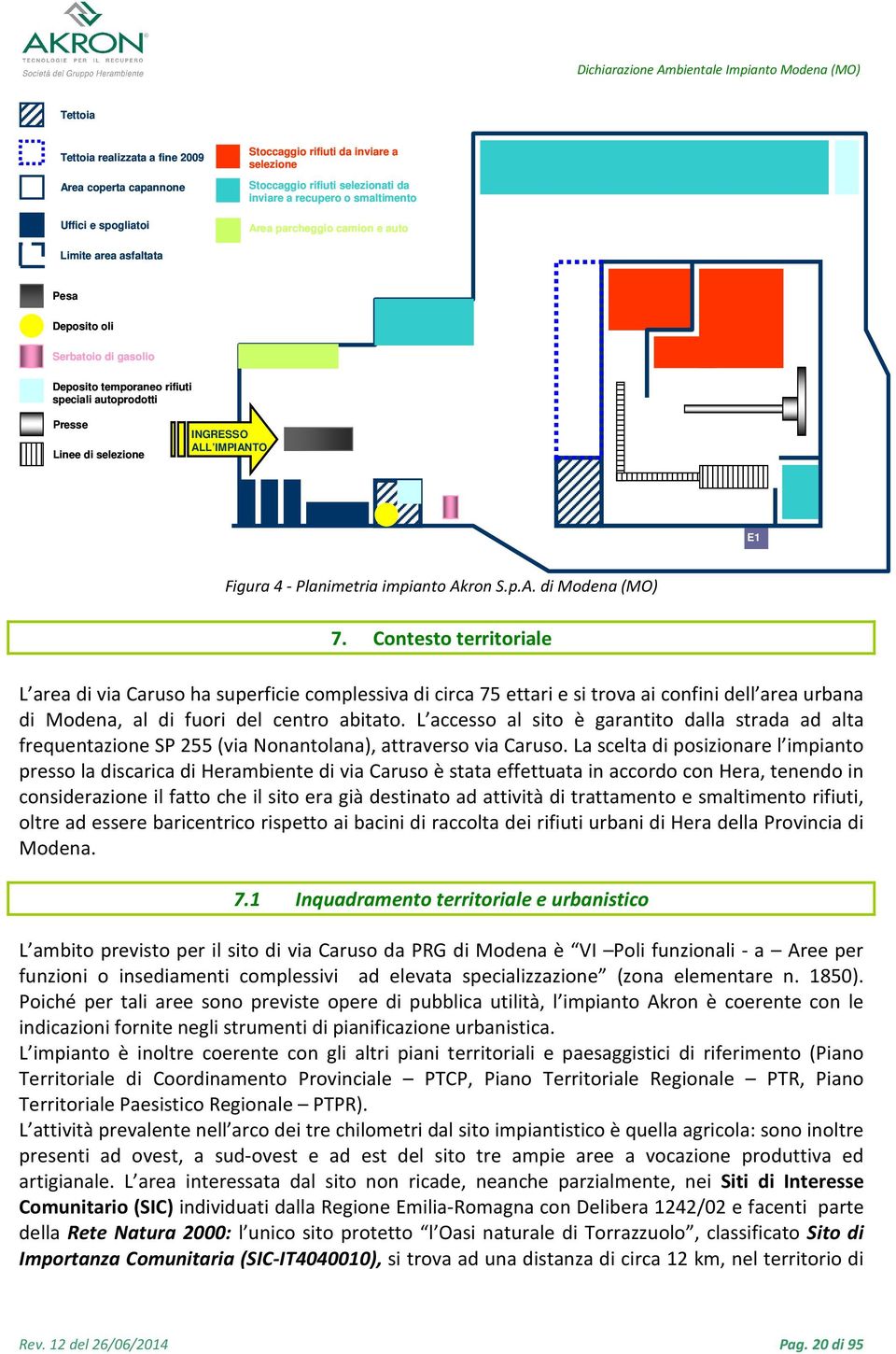 Planimetria impianto Akron S.p.A. di Modena (MO) 7.