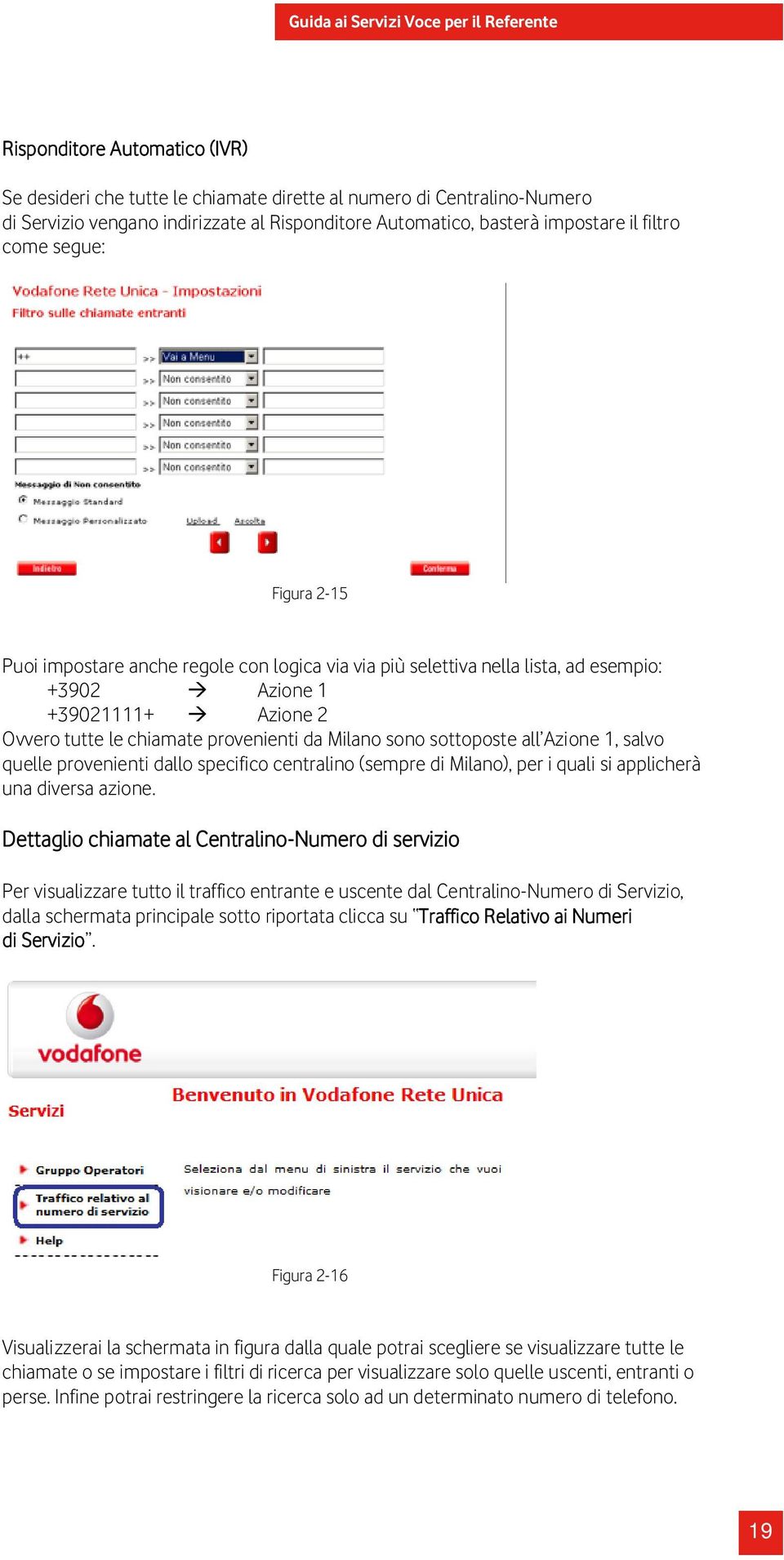 sottoposte all Azione 1, salvo quelle provenienti dallo specifico centralino (sempre di Milano), per i quali si applicherà una diversa azione.