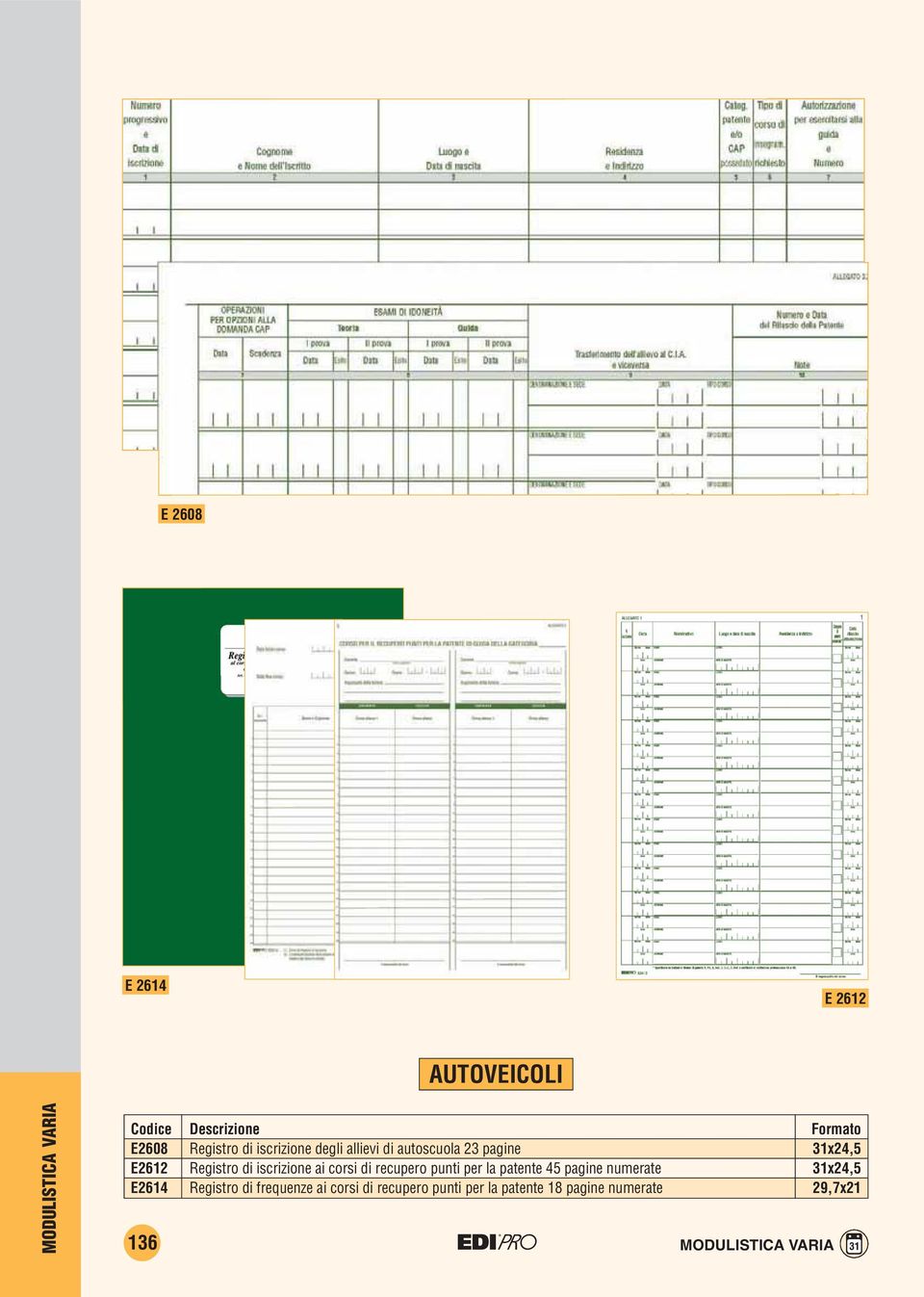 recupero punti per la patente 45 pagine numerate x24,5 E2614 Registro di