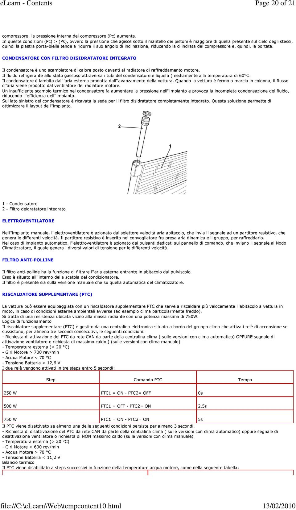 suo angolo di inclinazione, riducendo la cilindrata del compressore e, quindi, la portata.