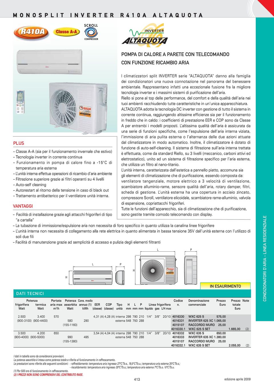 grazie ai filtri operanti su 4 livelli Auto-self cleaning Autorestart al ritorno della tensione in caso di black out Trattamento antibatterico per il ventilatore unità interna.