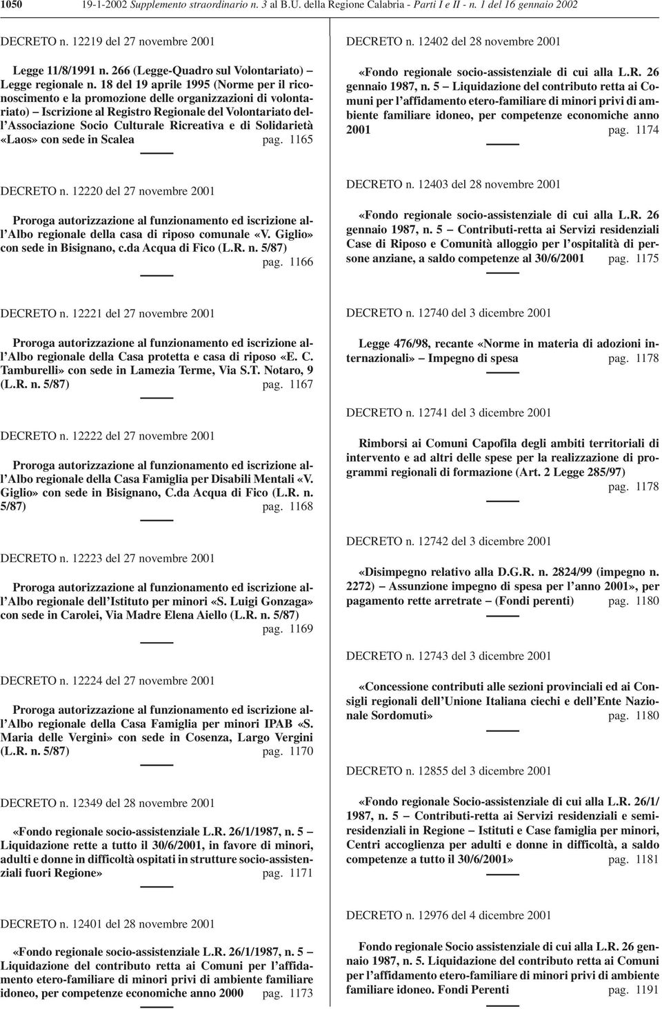 18 del 19 aprile 1995 (Norme per il riconoscimento e la promozione delle organizzazioni di volontariato) Iscrizione al Registro Regionale del Volontariato dell Associazione Socio Culturale Ricreativa