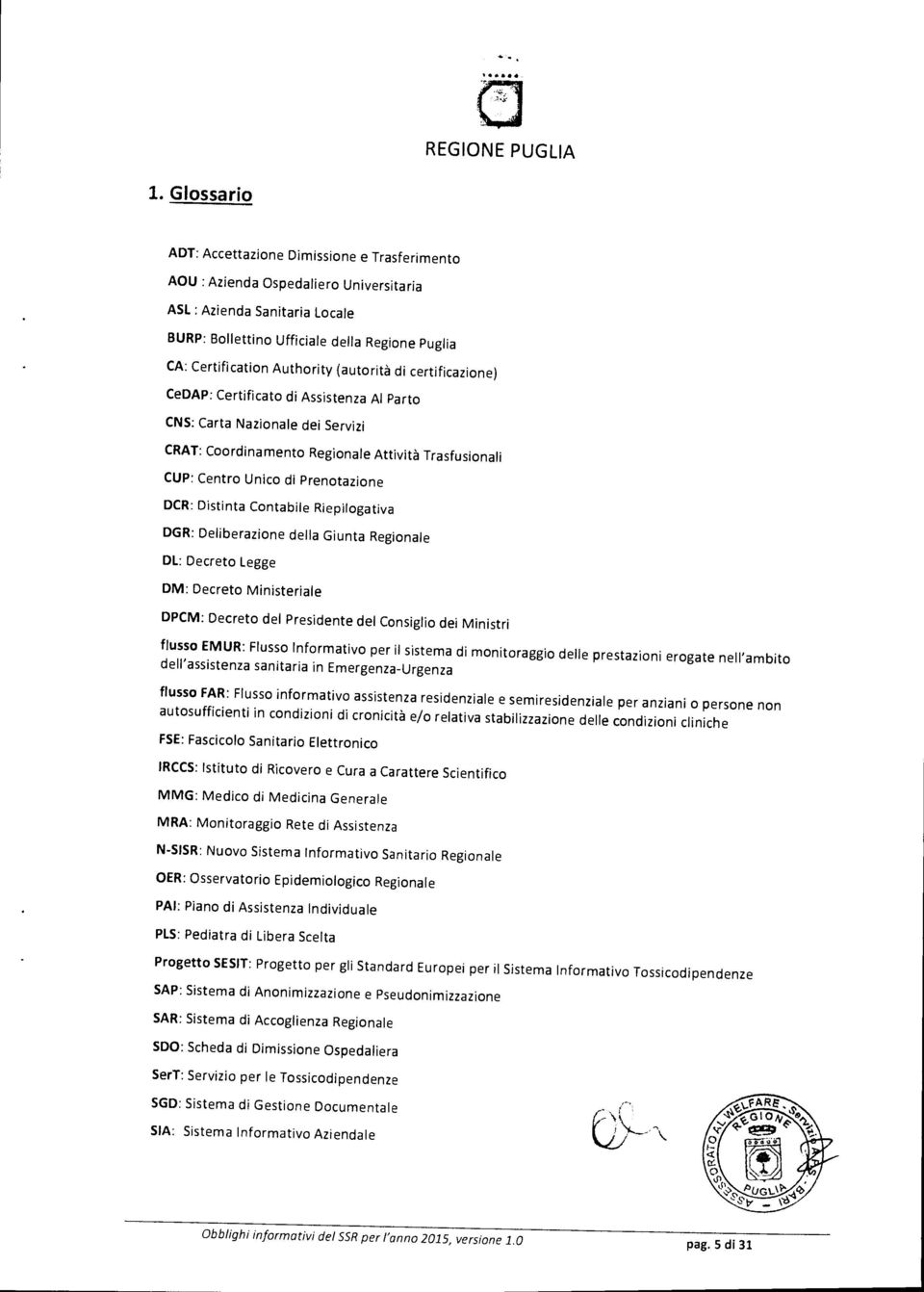 Prenotazione DCR: Distinta Contabile Riepilogativa DGR: Deliberazione della Giunta Regionale DL: Decreto Legge DM: Decreto Ministeriale DPCM: Decreto del Presidente del Consiglio dei Ministri flusso