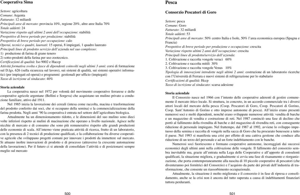 impiegati, 1 quadro laureato Principali linee di prodotto servizio dell azienda nel suo complesso: 1) produzione di farina di grano tenero 2) sotto-prodotti della farina per uso zootecnico.