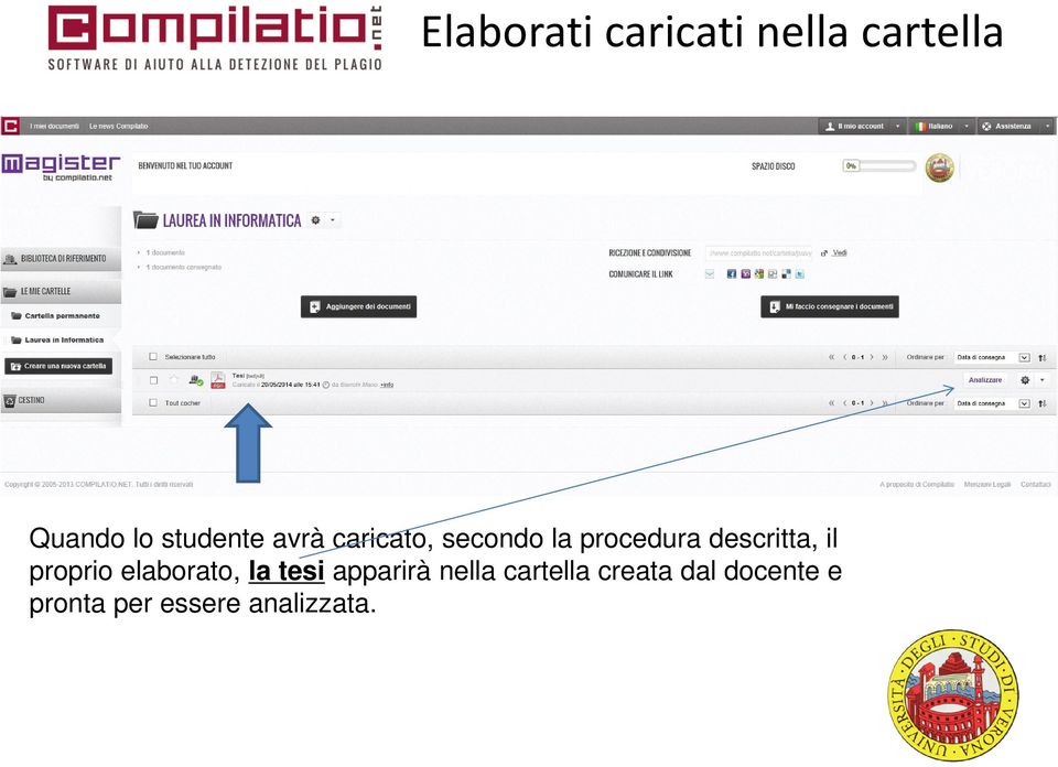 descritta, il proprio elaborato, la tesi apparirà