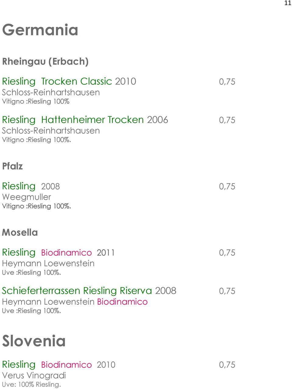 Pfalz Riesling 2008 0,75 Weegmuller Vitigno :Riesling 100%.