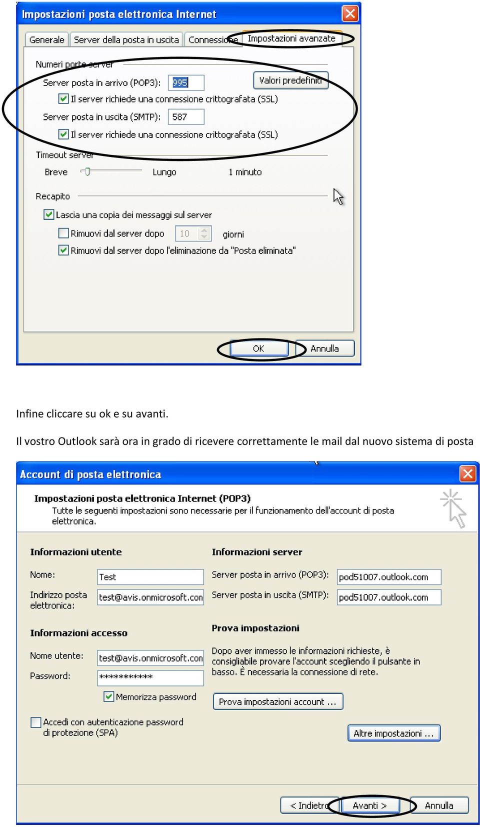 Il vostro Outlook sarà ora in