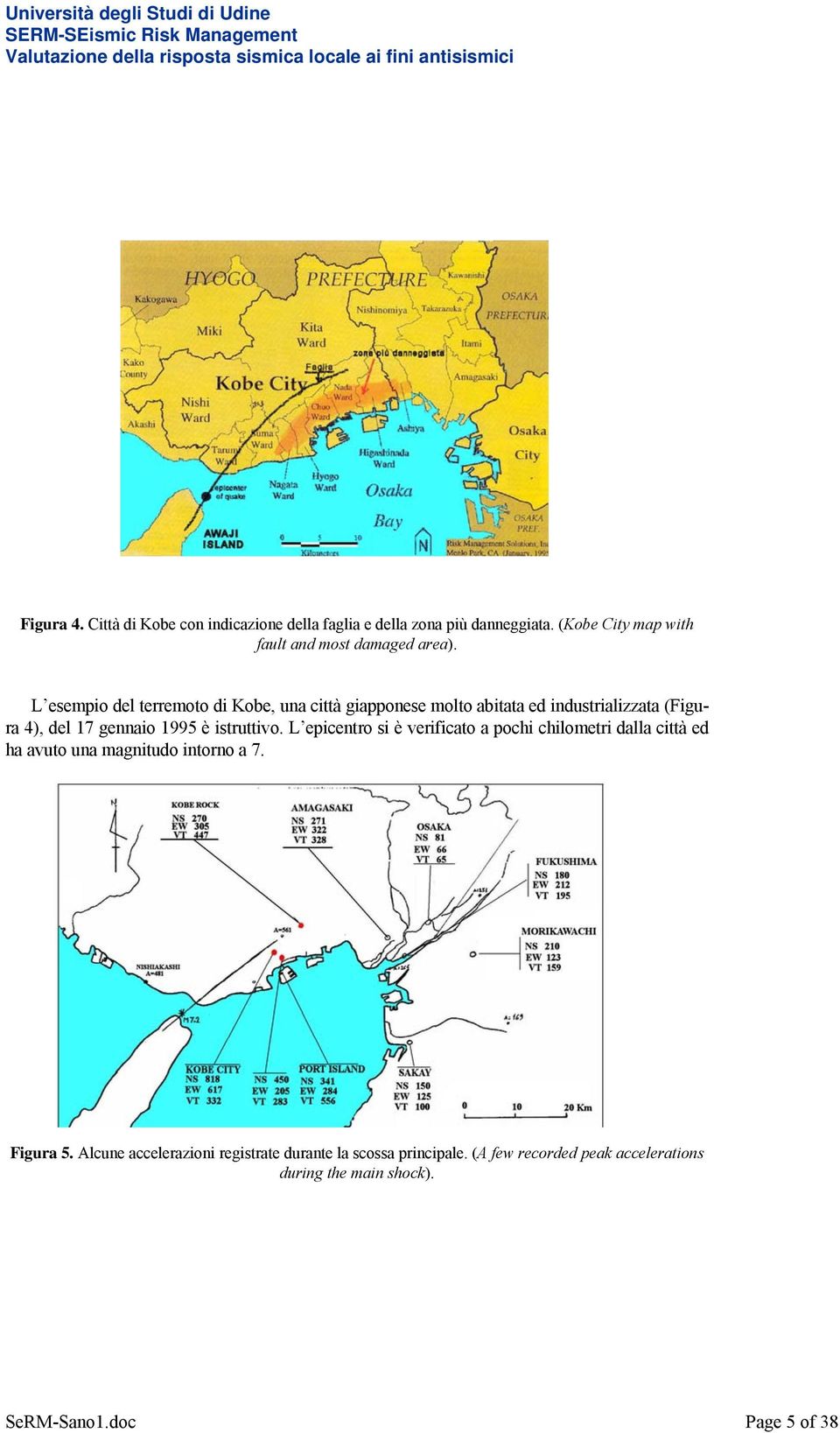 L esempio del terremoto di Kobe, una città giapponese molto abitata ed industrializzata (Figura 4), del 17 gennaio 1995 è