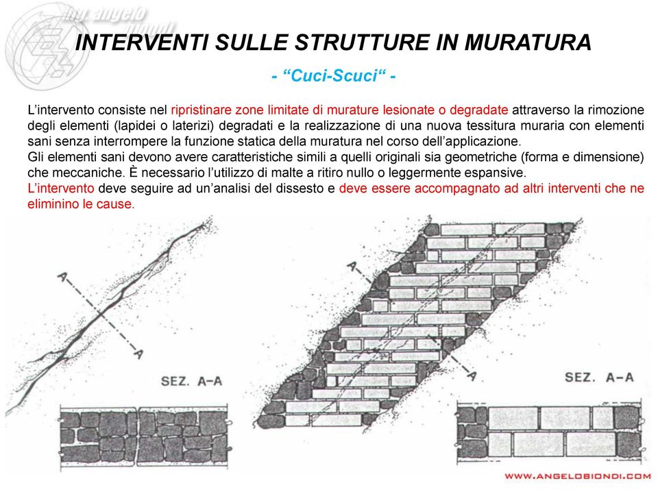 Gli elementi sani devono avere caratteristiche simili a quelli originali sia geometriche (forma e dimensione) che meccaniche.