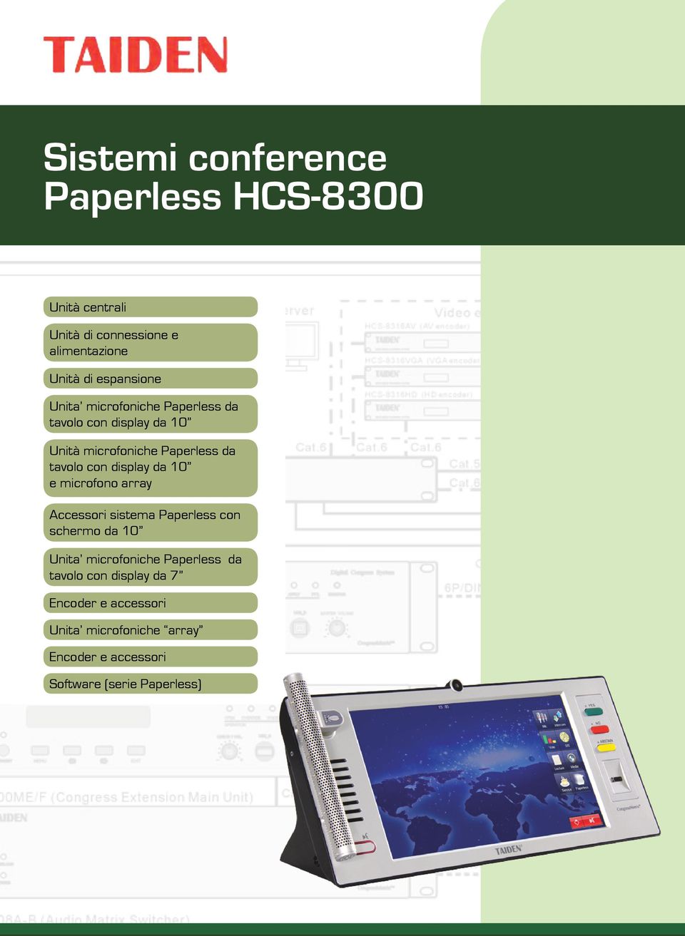 con display da 10 e microfono array Accessori sistema Paperless con schermo da 10 Unita microfoniche