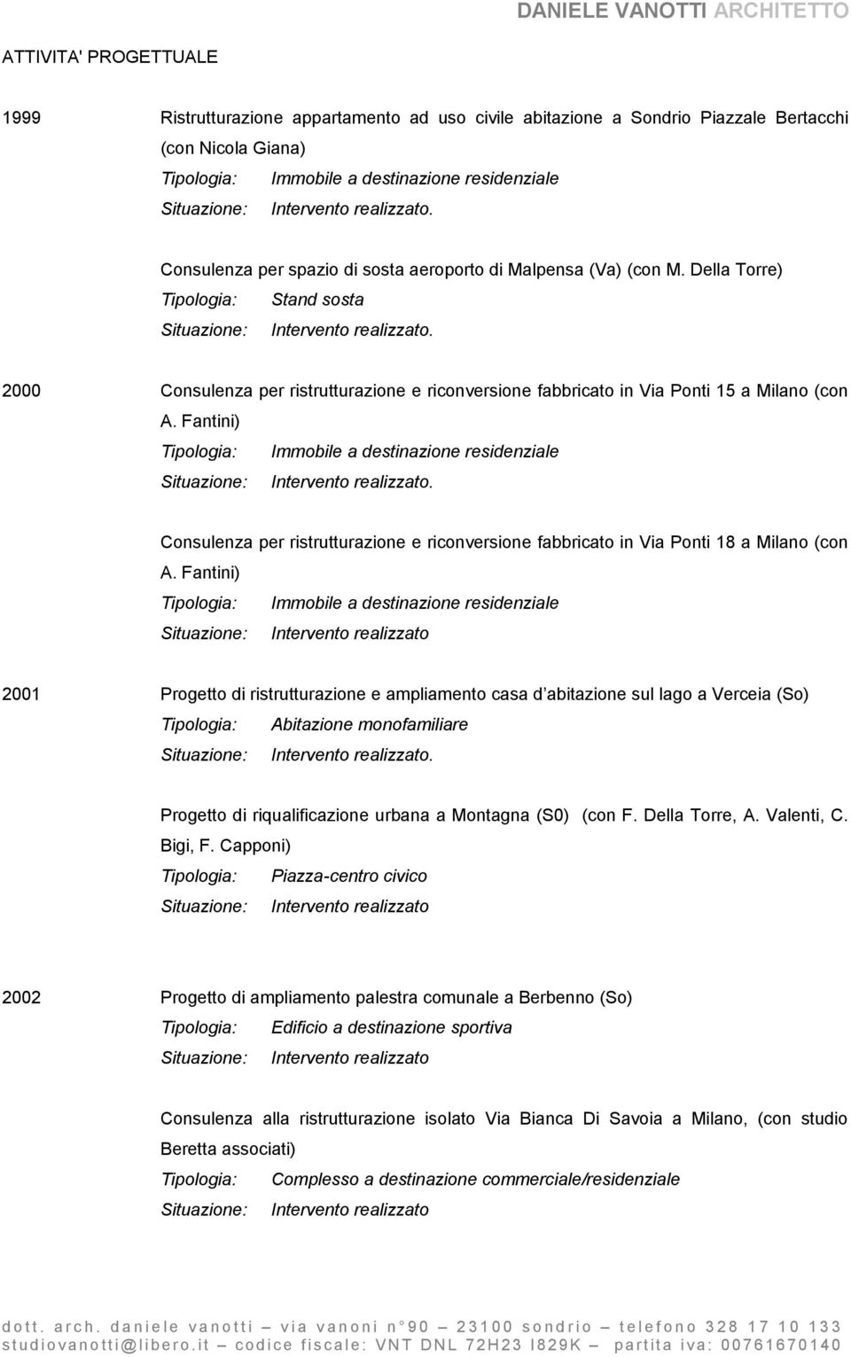 Fantini) Tipologia: Immobile a destinazione residenziale. Consulenza per ristrutturazione e riconversione fabbricato in Via Ponti 18 a Milano (con A.