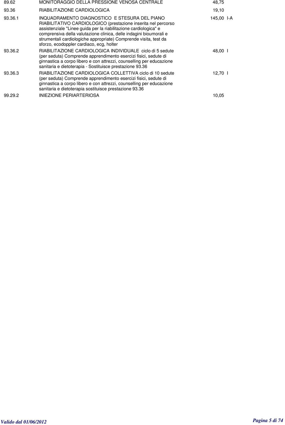 1 INQUADRAMENTO DIAGNOSTICO E STESURA DEL PIANO RIABILITATIVO CARDIOLOGICO (prestazione inserita nel percorso assistenziale "Linee guida per la riabilitazione cardiologica" e comprensiva della