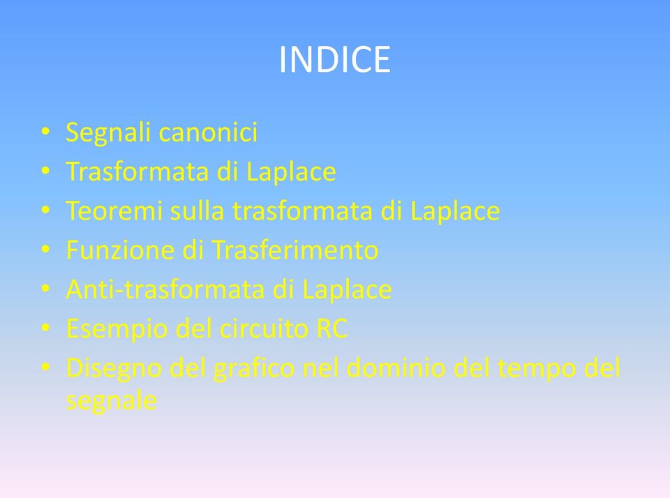 Trasferimento Anti-trasformata di Laplace Esempio del