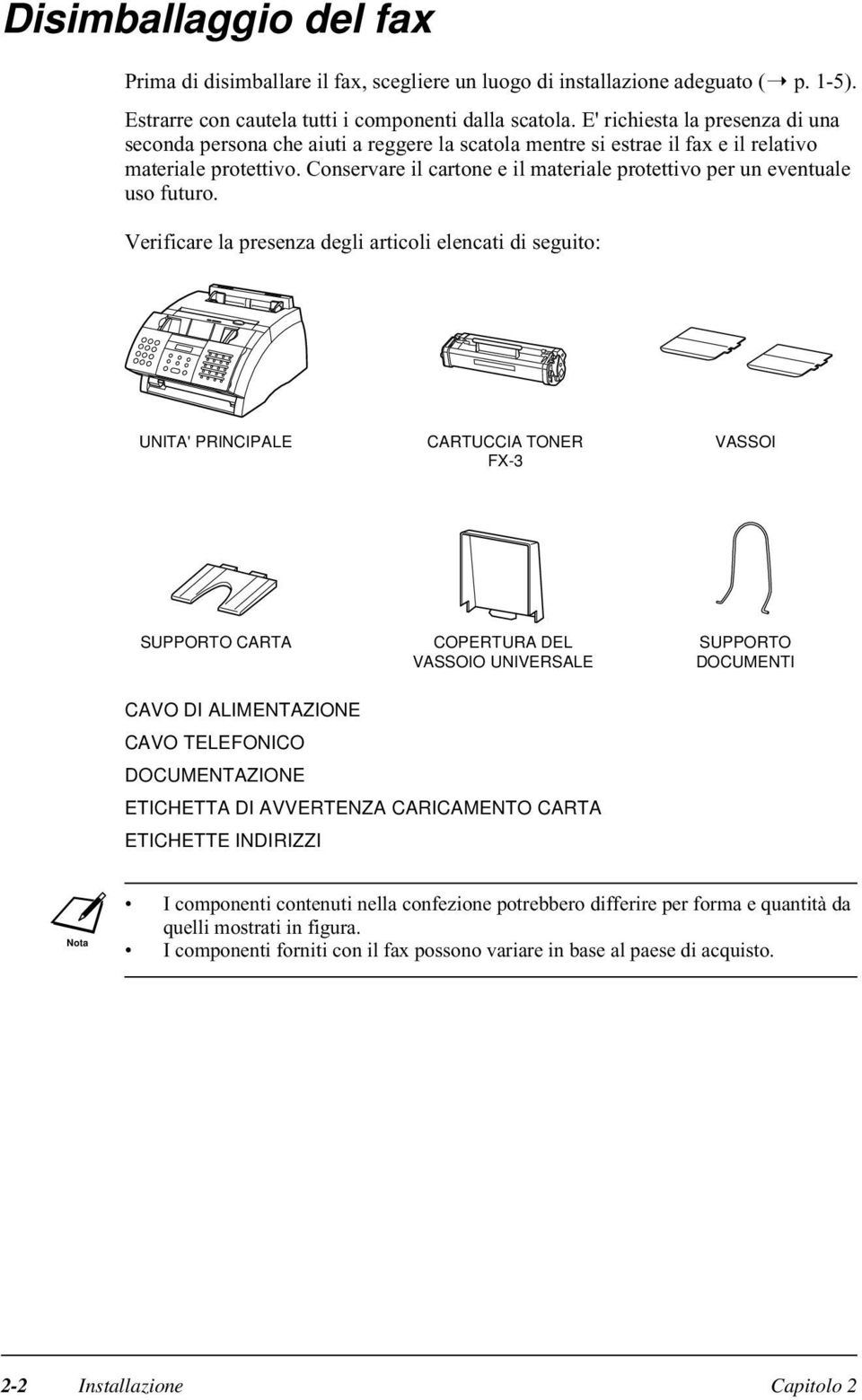 Conservare il cartone e il materiale protettivo per un eventuale uso futuro.