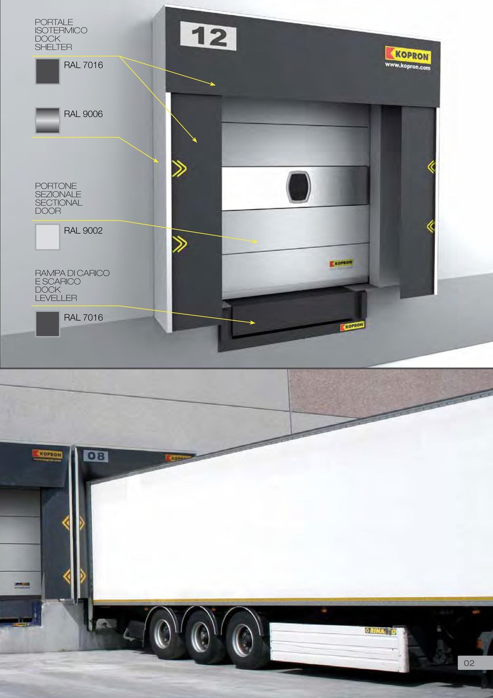 SECTIONAL DOOR RAL 9002 RAMPA DI