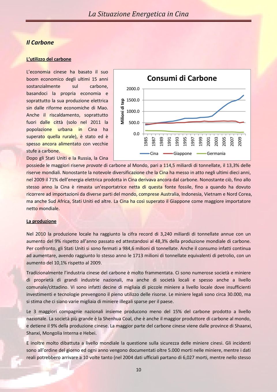 Anche il riscaldamento, soprattutto fuori dalle città (solo nel 2011 la popolazione urbana in Cina ha superato quella rurale), è stato ed è 2000.0 1500.0 1000.0 500.0 0.