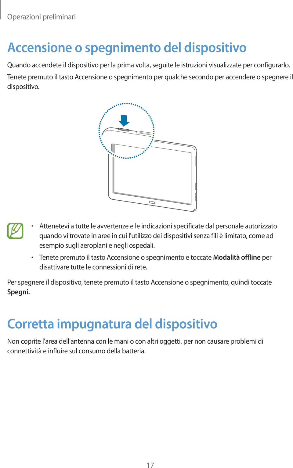 Attenetevi a tutte le avvertenze e le indicazioni specificate dal personale autorizzato quando vi trovate in aree in cui l'utilizzo dei dispositivi senza fili è limitato, come ad esempio sugli