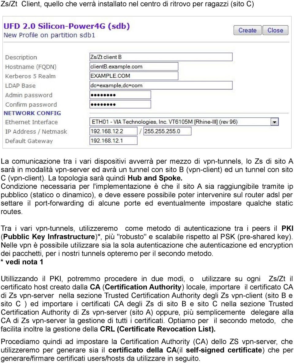 Condizione necessaria per l'implementazione è che il sito A sia raggiungibile tramite ip pubblico (statico o dinamico), e deve essere possibile poter intervenire sul router adsl per settare il