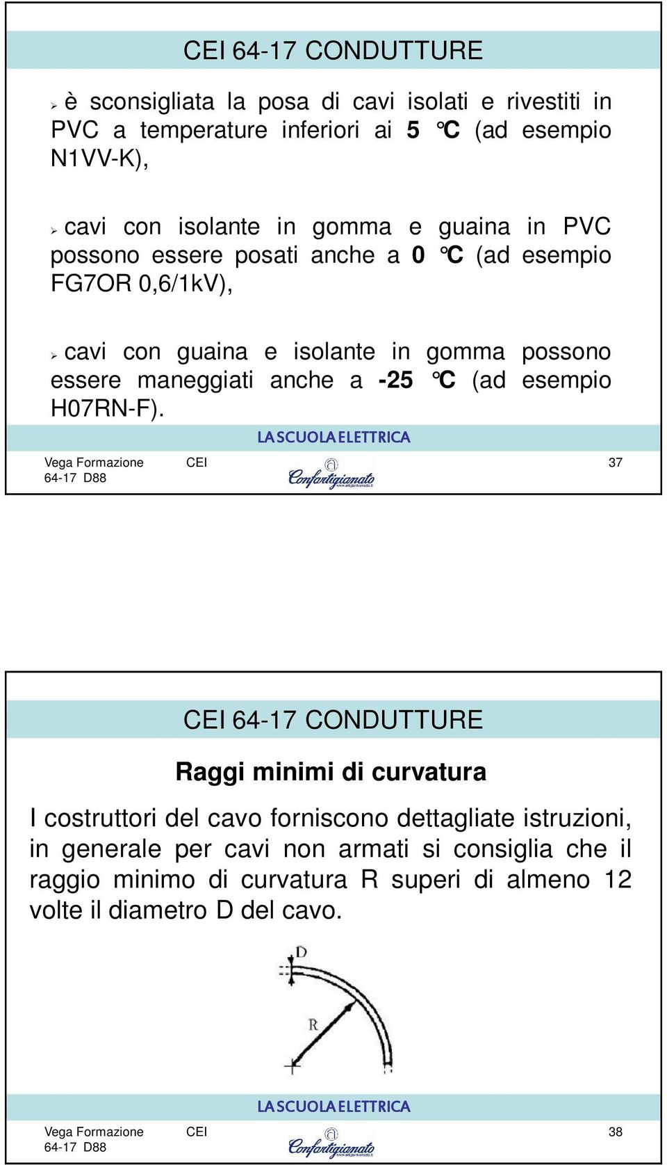 essere maneggiati anche a -25 C (ad esempio H07RN-F).