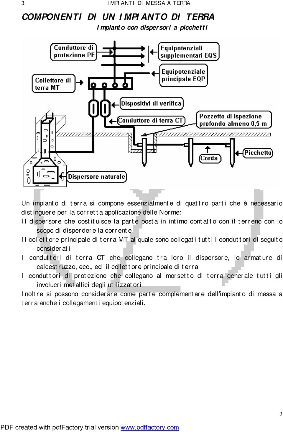 sono collegati tutti i conduttori di seguito considerati I conduttori di terra CT che collegano tra loro il dispersore, le armature di calcestruzzo, ecc.