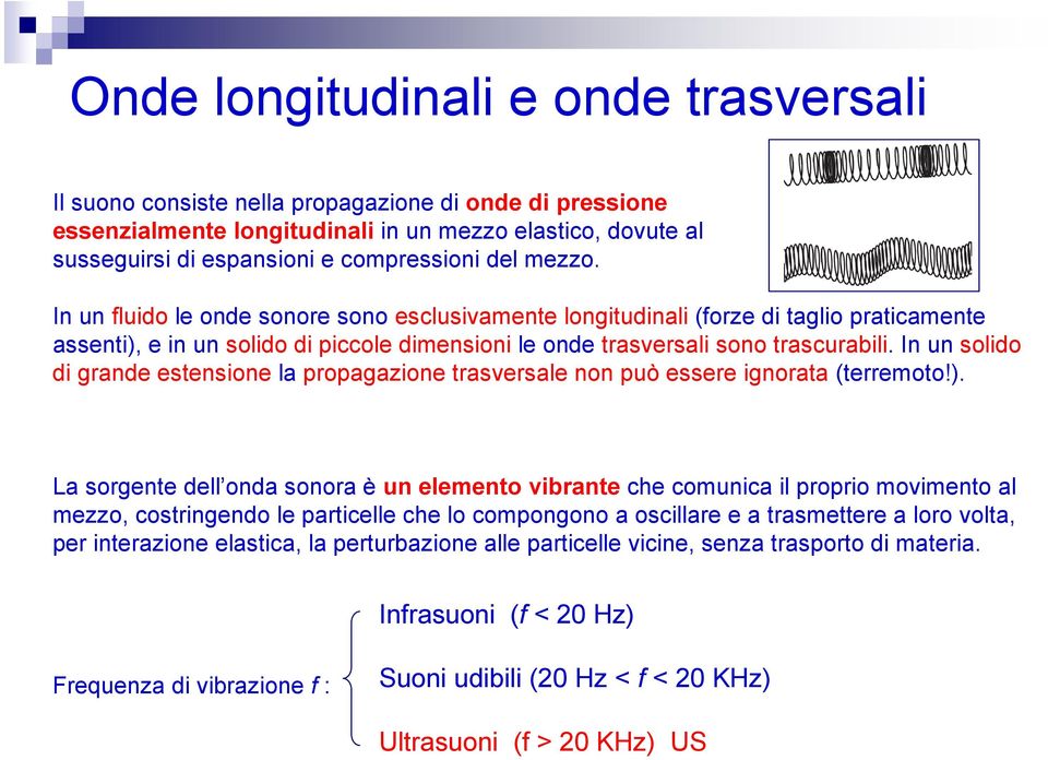 In un solido di grande estensione la propagazione trasversale non può essere ignorata (terremoto!).