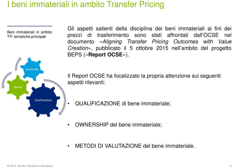 ottobre 2015 nell ambito del progetto BEPS («Report OCSE»).