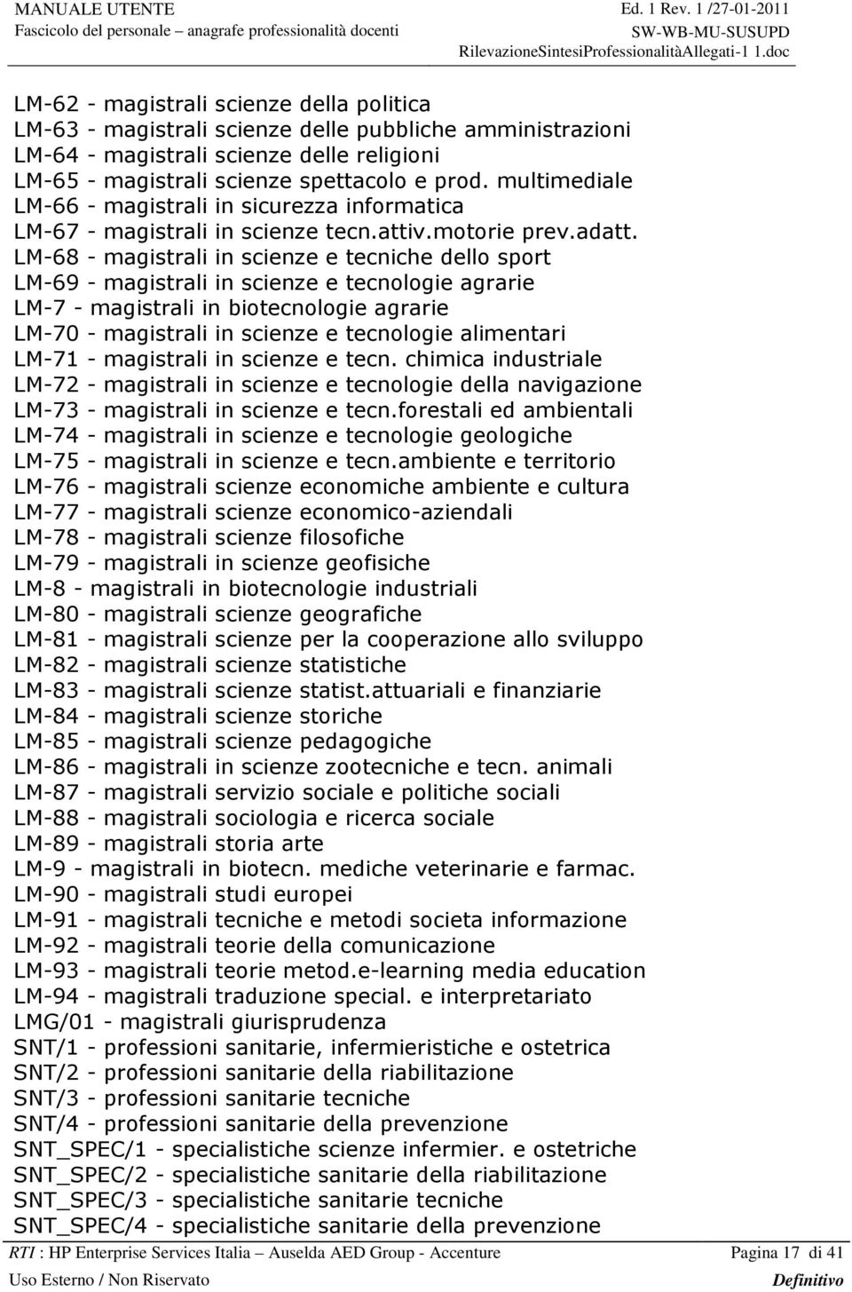 LM-68 - magistrali in scienze e tecniche dello sport LM-69 - magistrali in scienze e tecnologie agrarie LM-7 - magistrali in biotecnologie agrarie LM-70 - magistrali in scienze e tecnologie