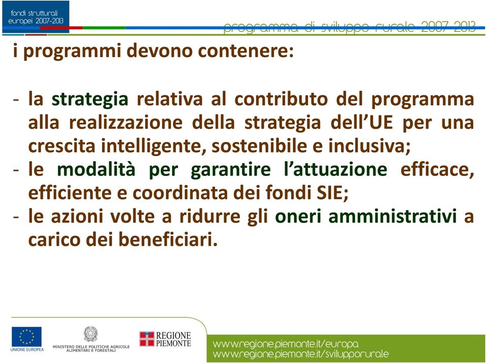 inclusiva; - le modalità per garantire l attuazione efficace, efficiente e coordinata