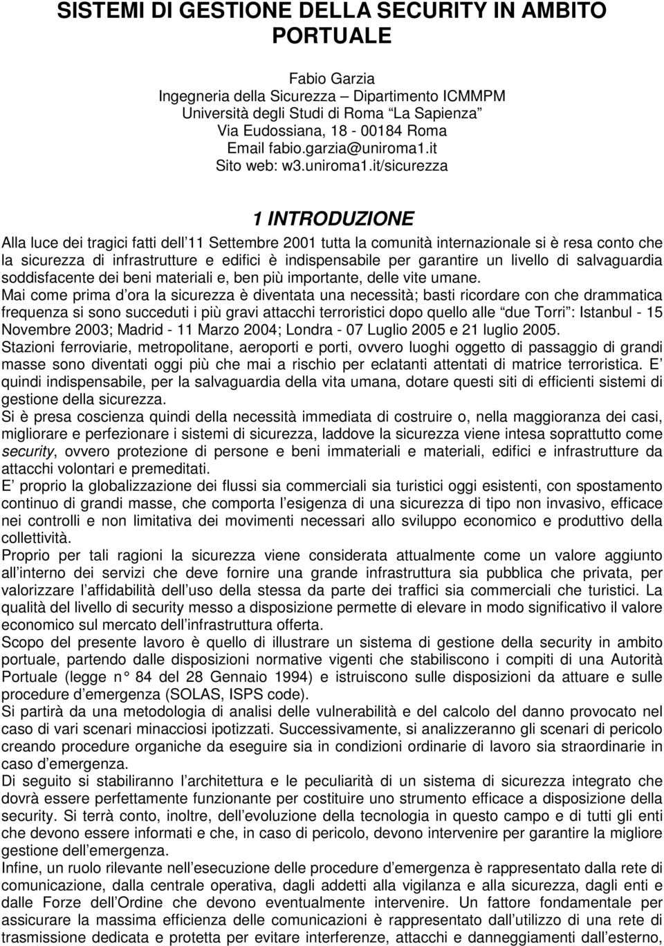 it Sito web: w3.uniroma1.